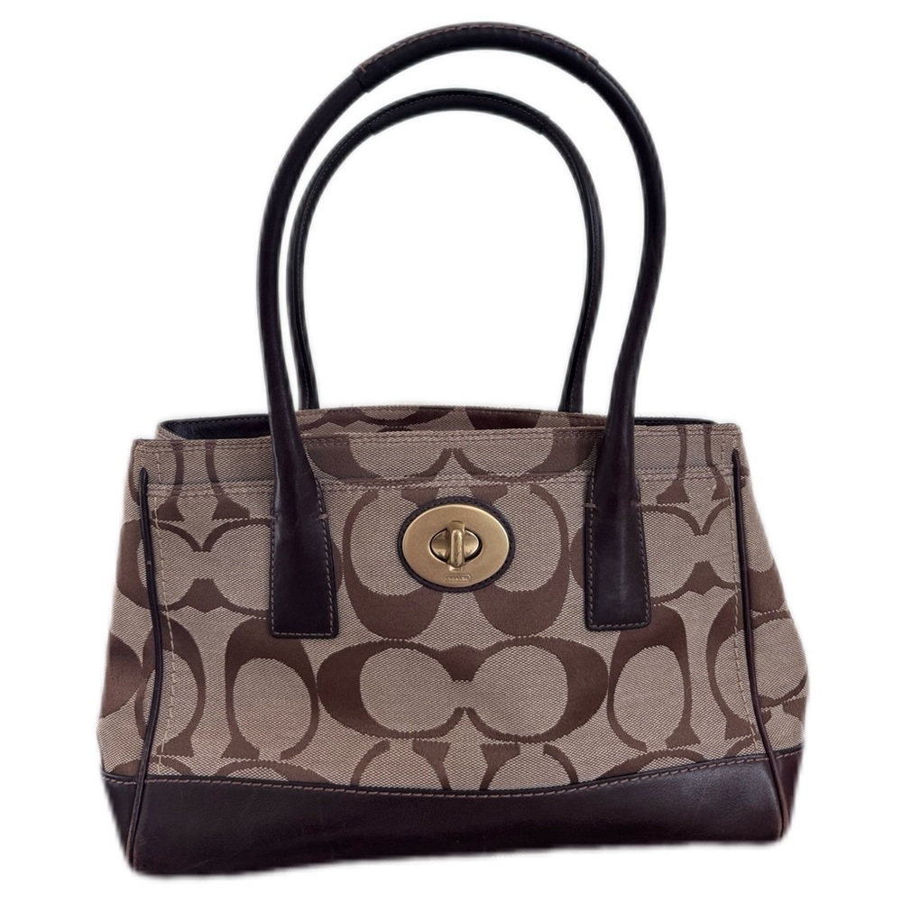 Coach Brown and Tan Shoulder Bag